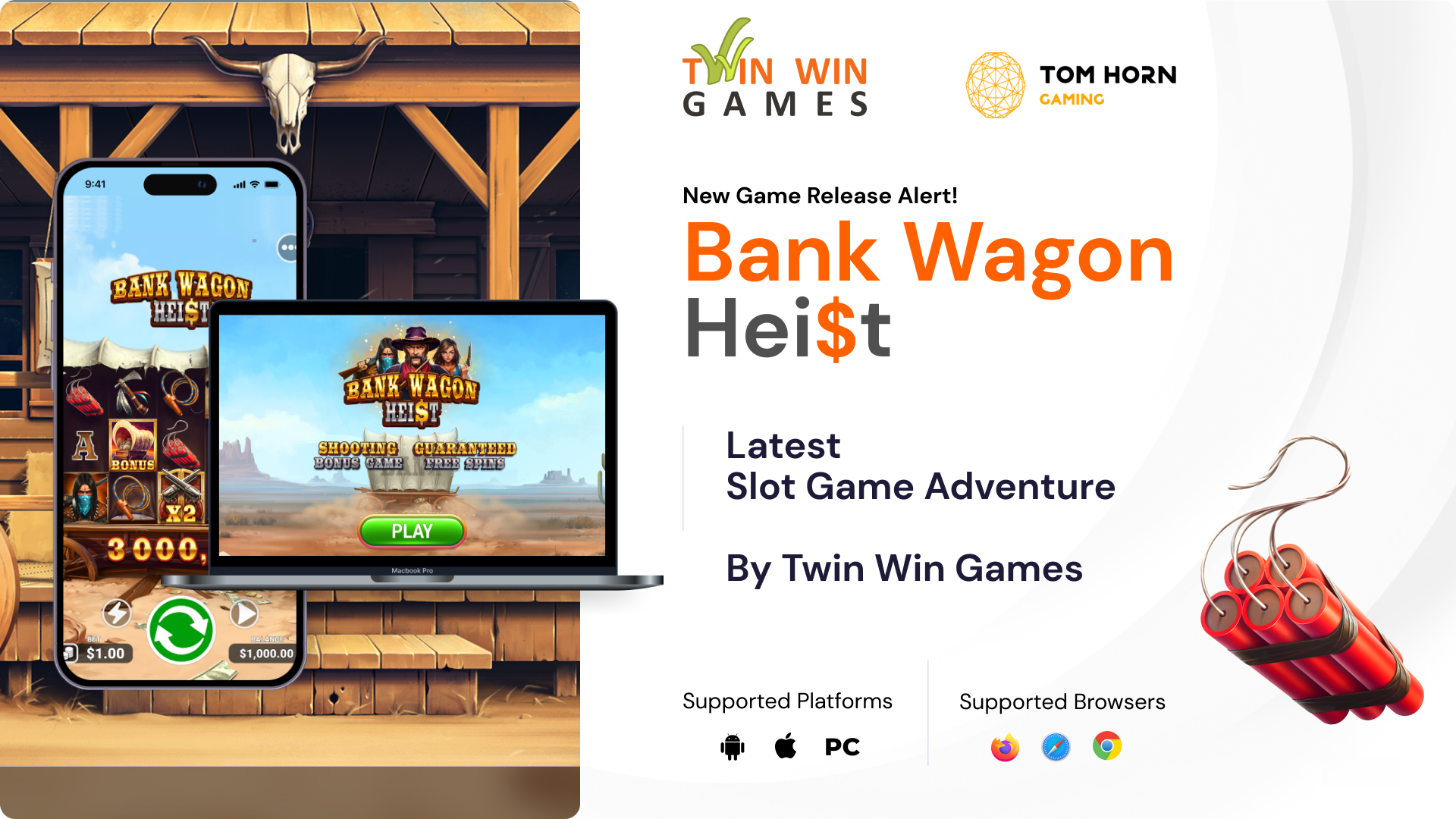 Twin win Games Partnership with Tom Horn Gaming