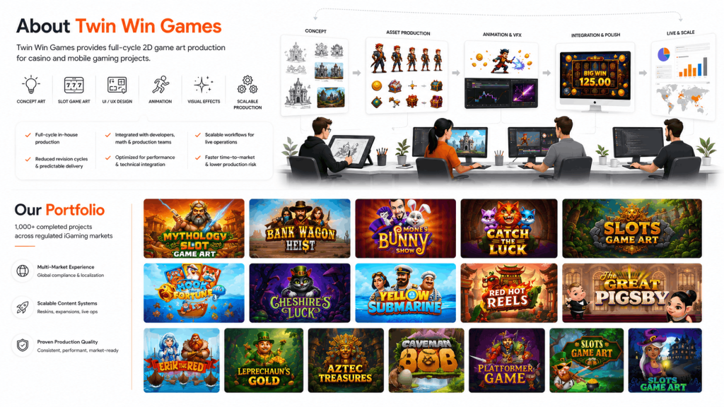 Twin Win Games’ Approach to 2D Game Art and casino game art Production