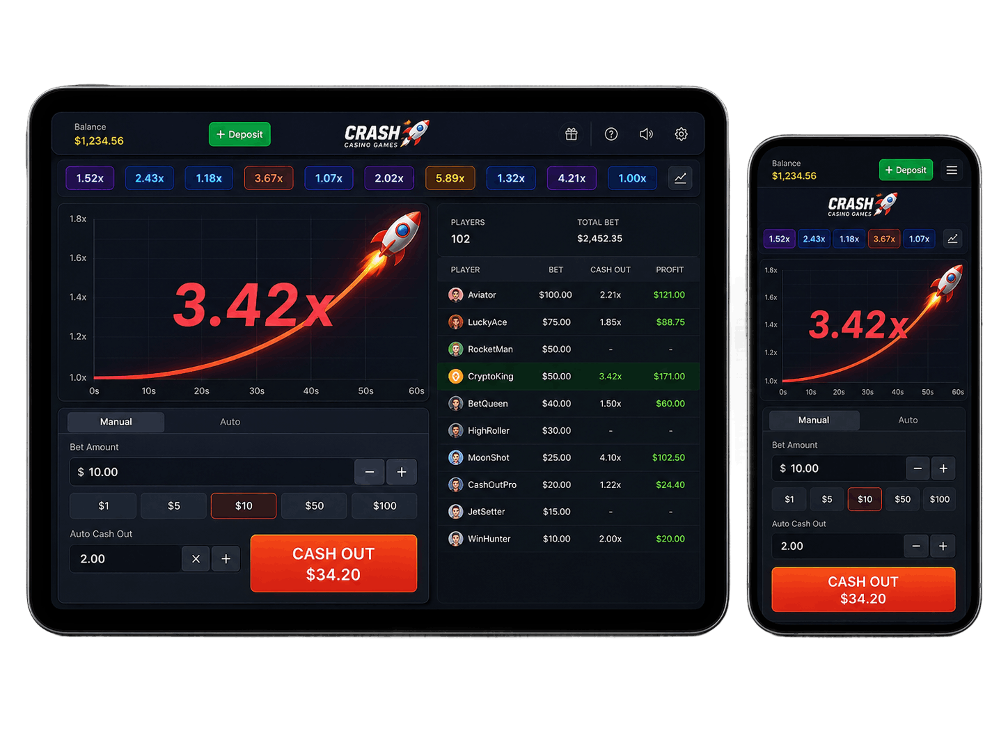 crash casino game development